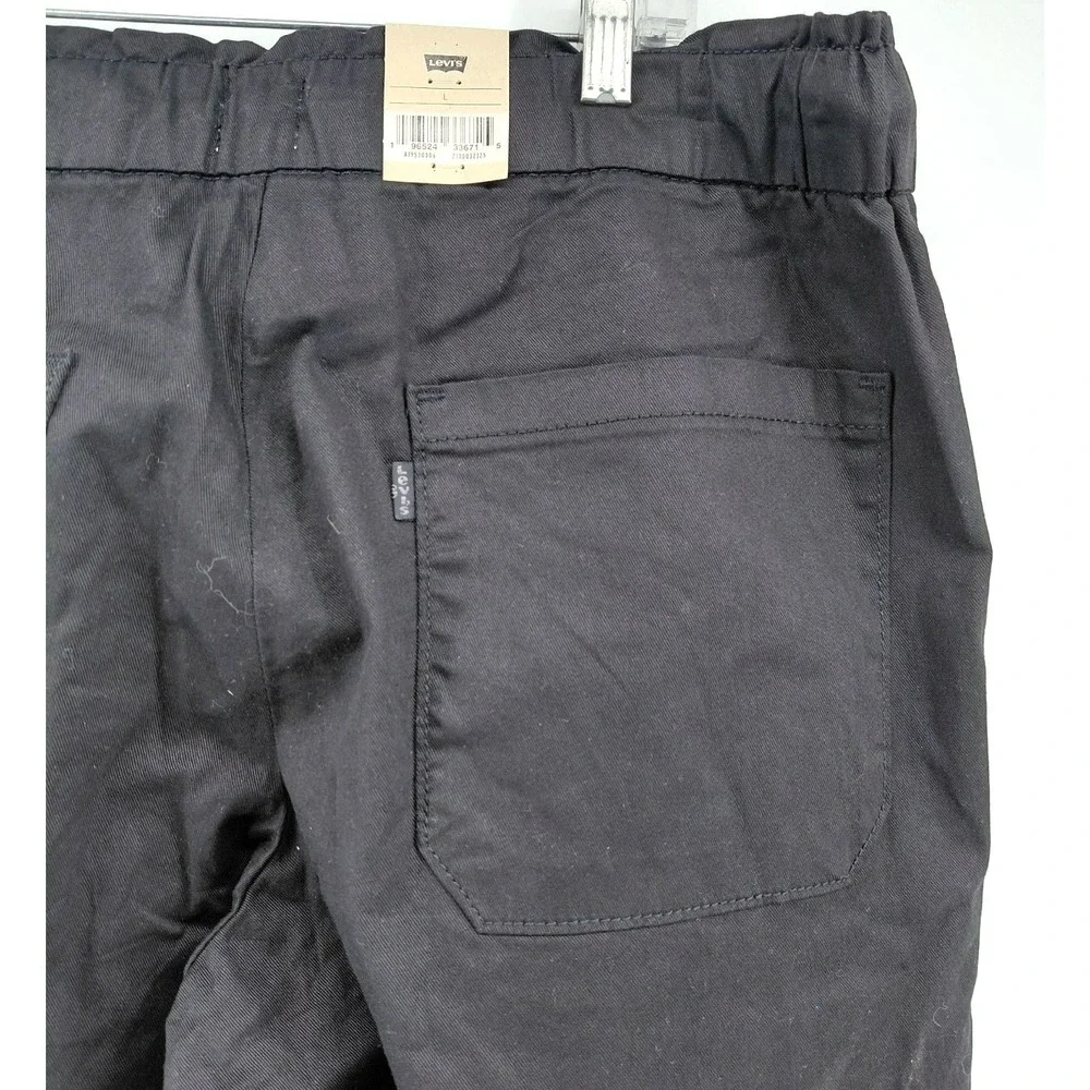 Levi's Men's Black Jogger  Elastic Waistband Drawstring Pants SZ L  NWT
